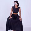 Smocked Waist Flared Maxi Skirt